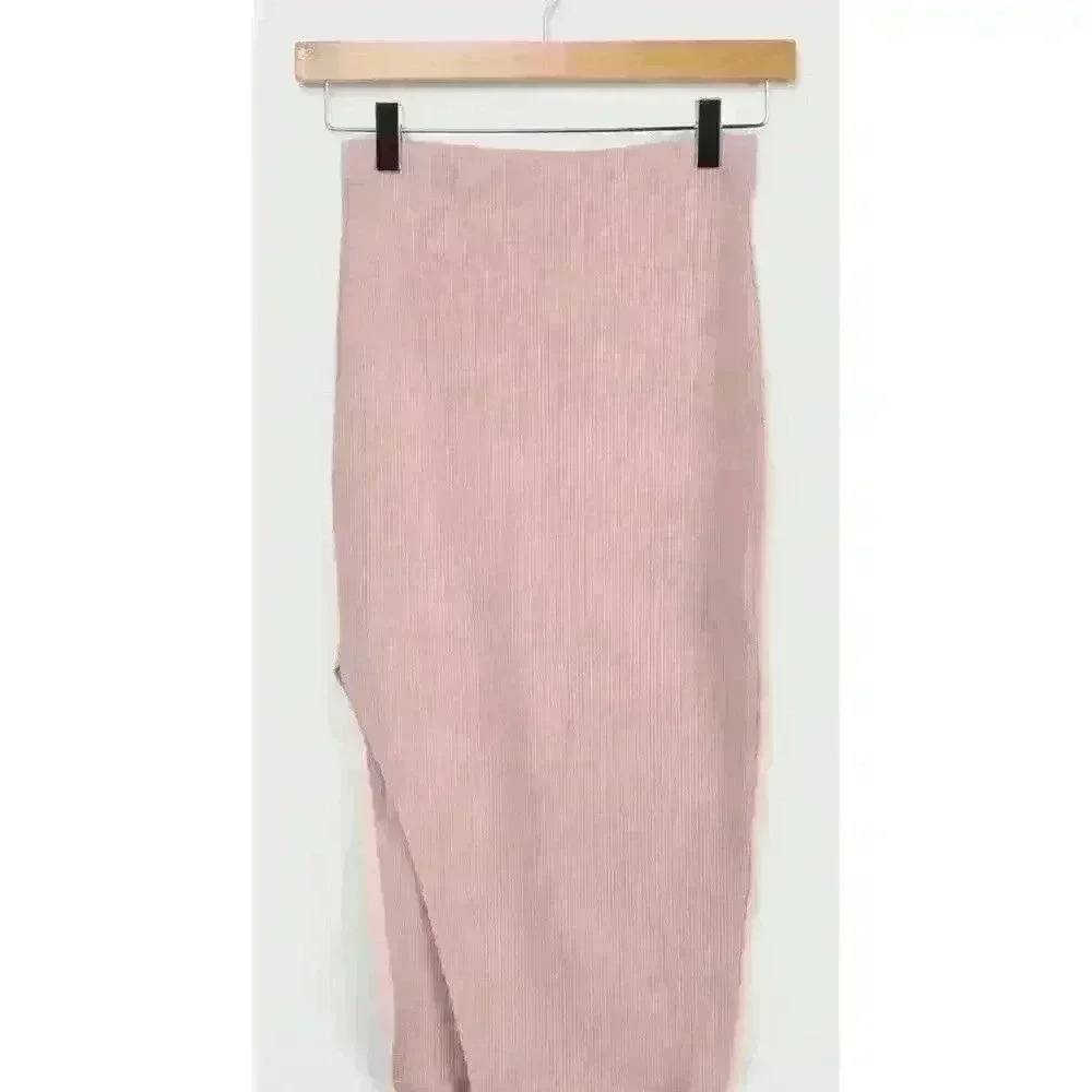 Lulus Set For Life Blush Pink Ribbed Bodycon Two-Piece Dress. Size Medium - Picture 8 of 9